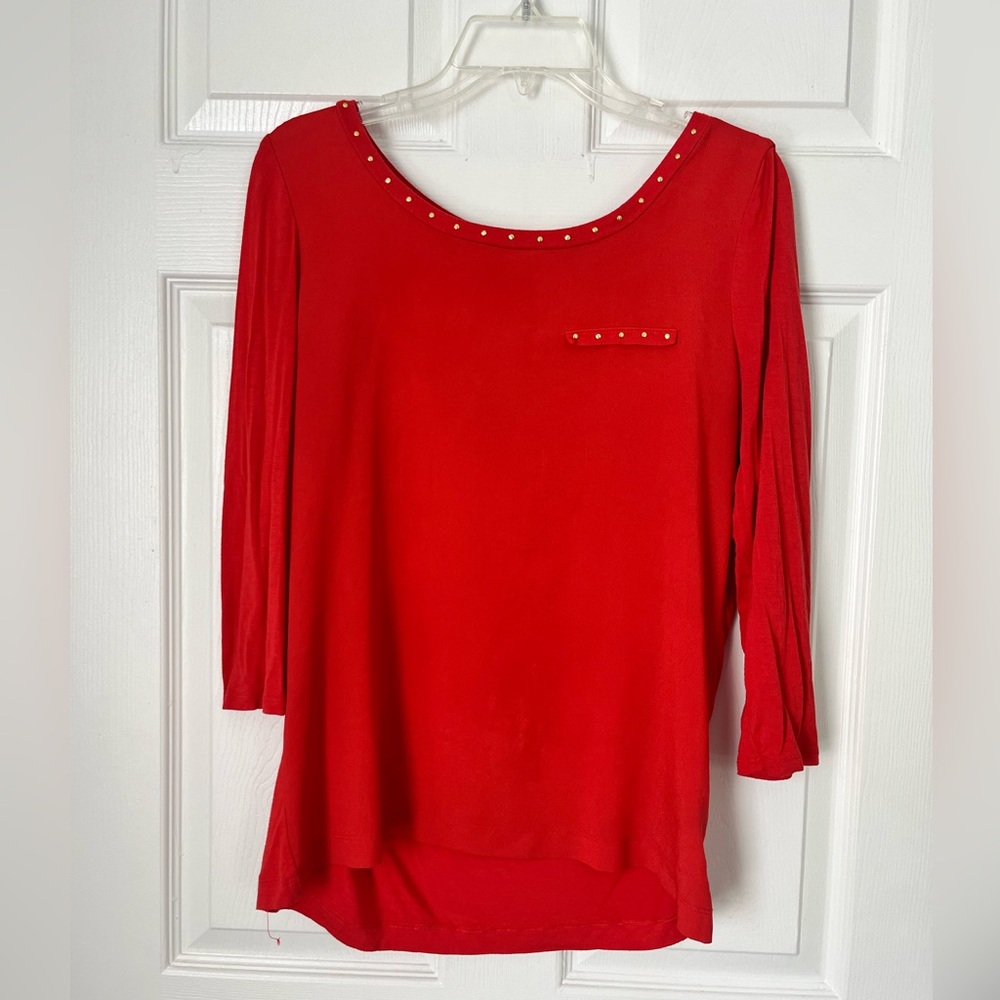 The Limited Burnt Orange Relaxed Embellished Blouse